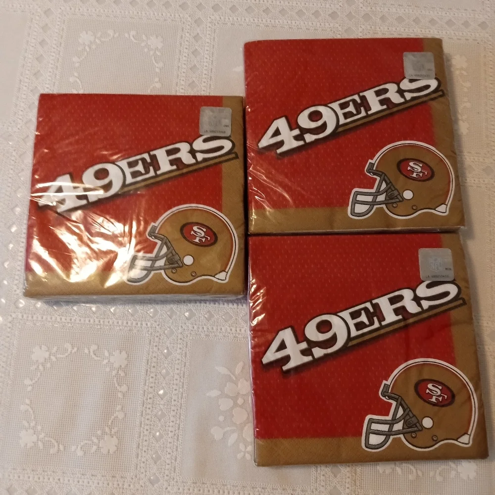 🆕 3 packs of San Francisco 49ers Lunch Napkins 36ct